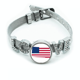 thumbnail image 1 of South Dakota USA mapa estrellas rayas bandera forma Pulsera pulsera pulsera de cristal amor pulsera ajustable, 1 of 2