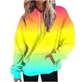 thumbnail image 2 of HAPIMO Gradient Sweatshirt for Women Pocket Drawstring Pullover Tops Solid Color Long Sleeve Relaxed Fit Womens Hoodie Sweatshirt Teen Girls Clothes Yellow, 2 of 6