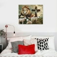 thumbnail image 5 of Nawypu Lion Wall Art Lamb Cross Daisy Canvas Prints Painting Lion of Judah Pictures Framed Artwork Home Decor for Bathroom Dinning Living Room, 5 of 6