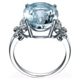 thumbnail image 2 of Censtreet Blue Platinum Plated Crystal Rings, Big Oval Cubic Zirconia Ring, Solitaire Split Shank Rings Birthstone Jewelry Gifts, 2 of 4