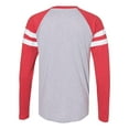 thumbnail image 3 of Lat Apparel 6934 Men's Gameday Mash Up Long Slv, Vn Heather/Vn Red/Blended White, X-Large, 3 of 5