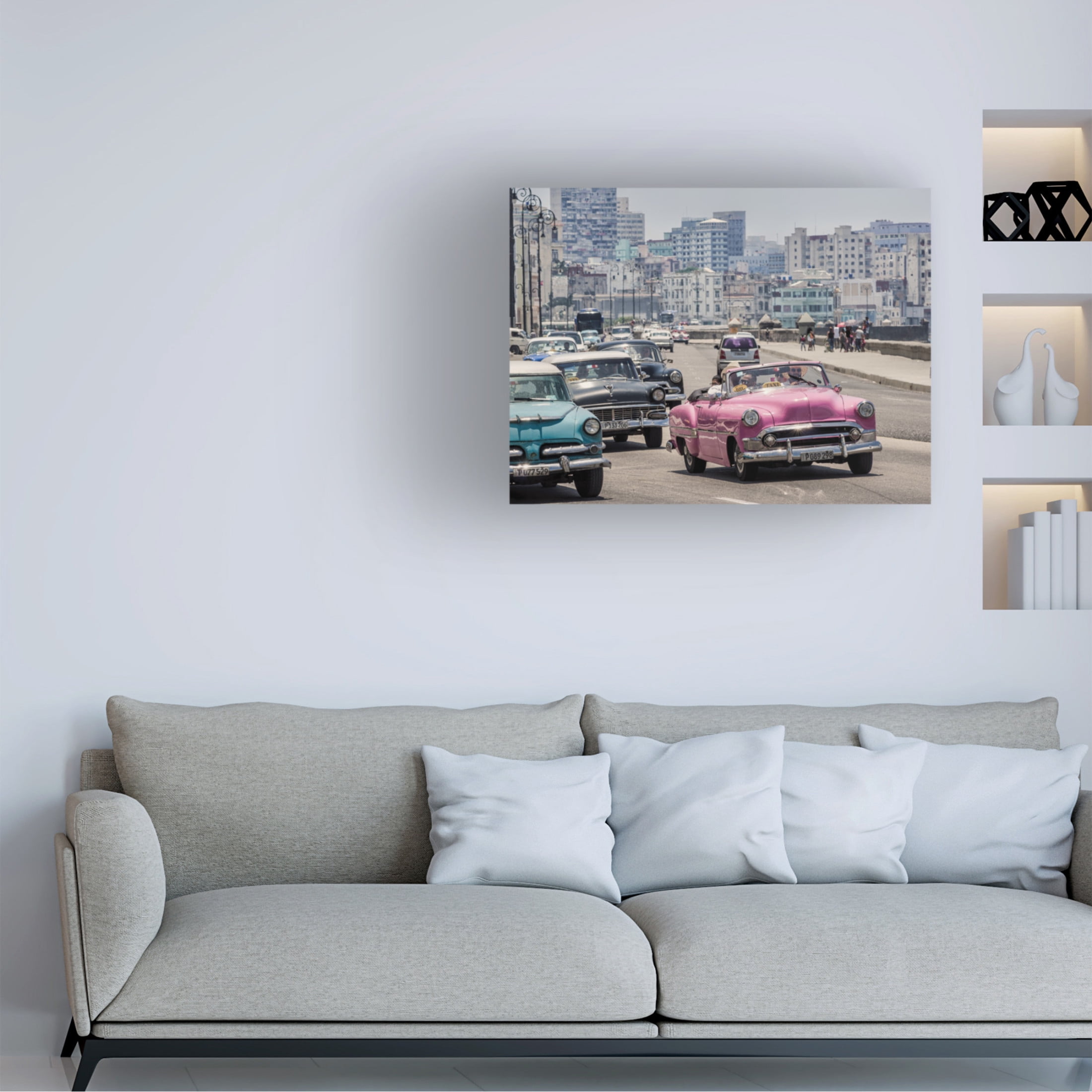 Trademark Fine Art Pavol Stranak  traffic on the malecone Canvas Wall Art