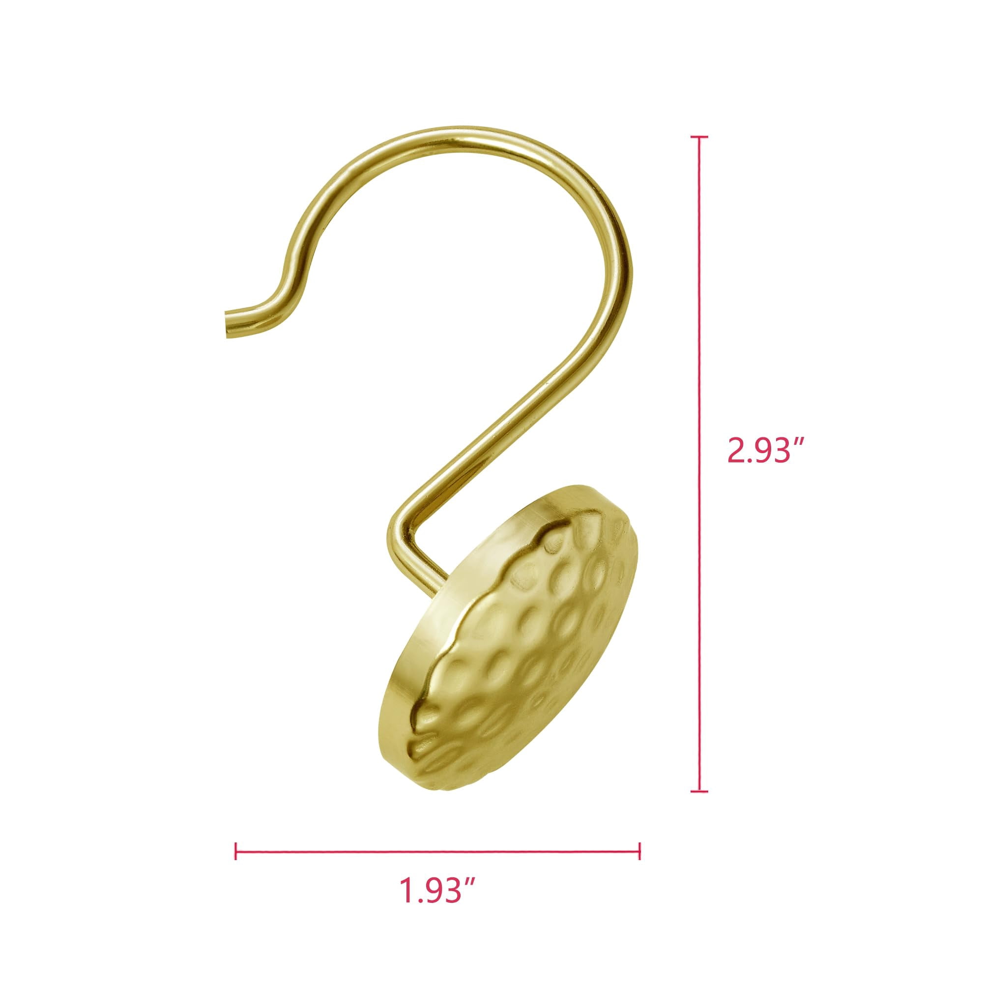 Utopia Alley HK28GD Rust Resistant Shower Curtain Hooks Rings for Bathroom, Gold - Set of 12
