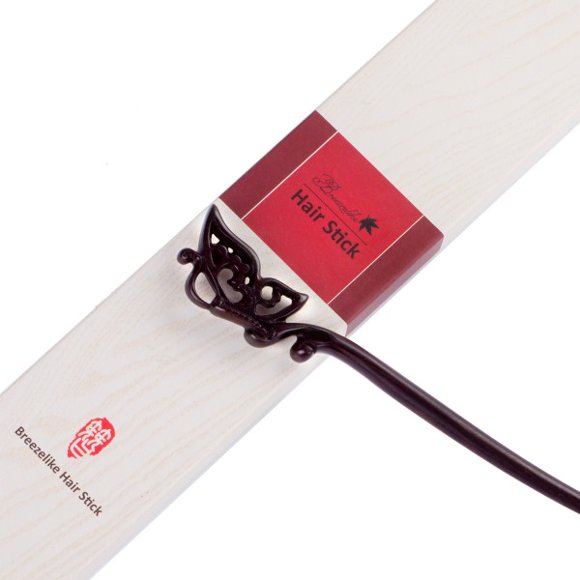 Breezelike Wooden Hair Stick / Hair Pin : Butterfly - Handmade with Natural Ebony / Black Sandalwood