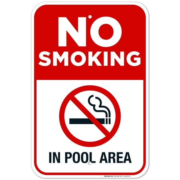 No Smoking in Pool Area Pool Sign,