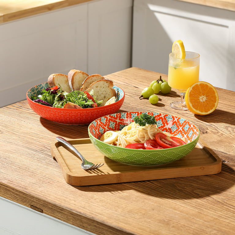 Hokku Designs Sesam Pasta Bowls, 36 Oz Large Ceramic Salad Bowls