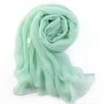 thumbnail image 2 of MRULIC scarfs for women Thin Scarves Scarf Chiffon Women Soft Lady Girls Wrap Shawl Beach Long Scarf Mint + One size, 2 of 2