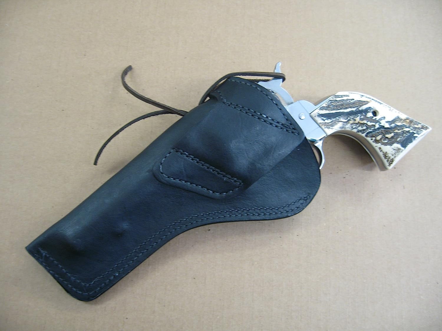 Azula Leather Cross Draw Holster for Ruger Wrangler 4.62" .22lr Single Action Revolver Black Left Hand