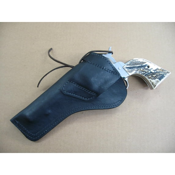 Azula Leather Cross Draw Holster for Ruger Wrangler 4.62" .22lr Single Action Revolver Black Left Hand