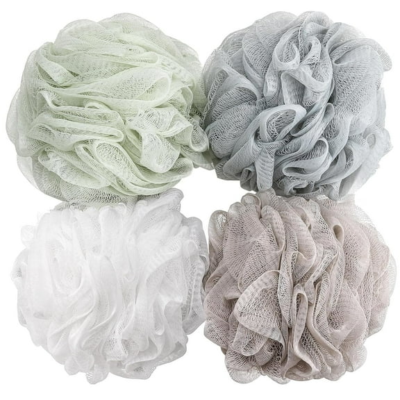 Bath Sponge Shower Loofahs 75g Mesh Pouf Bath Scrunchies Body Wash Puff Shower Puff - Pack of 4