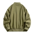 thumbnail image 3 of Men's Jackets Big and Tall 4X Solid Color Long Sleeved Round Neck Casual And Fashionable Workwear Jacket, 3 of 7