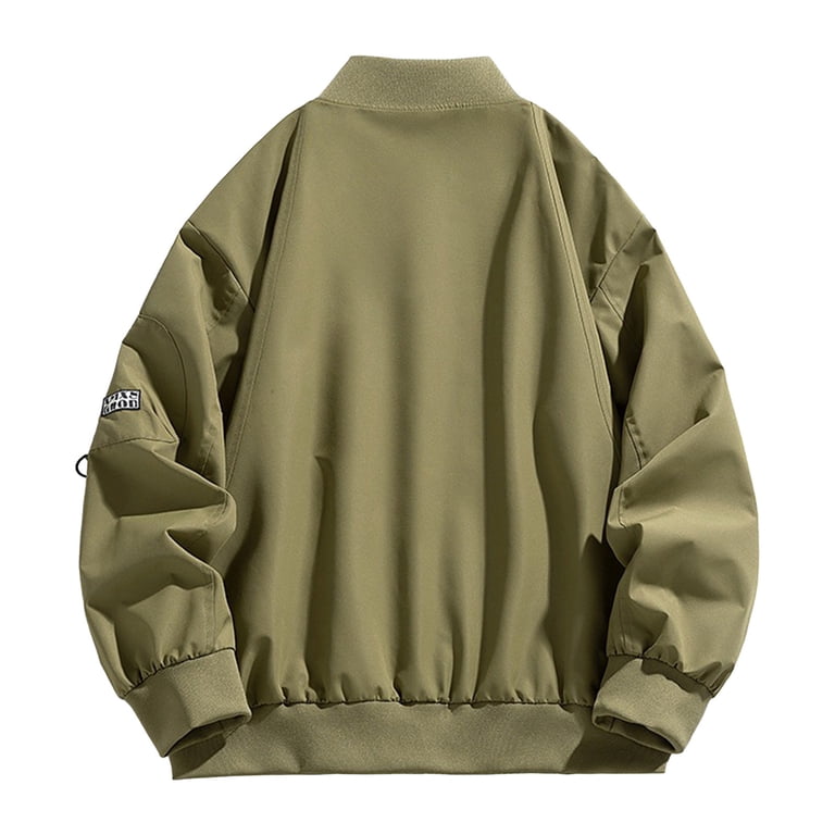 Xzbqbs Men's Casual Bomber Jacket Full Zip Up Lightweight