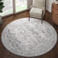 thumbnail image 2 of Alfombra Jinchan Vintage Redonda de 152 cm Lavable a Máquina Gris, 2 of 6