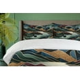 thumbnail image 4 of Ambesonne Lake Duvet Cover Set, Fibonacci Details Mountains, King, Raspberry Pale Teal Blue, 4 of 6