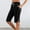 Black, variant on Womens Bermuda Shorts Elastic Waist Athletic Shorts Fashion Sports Casual Drawstring Pocket Knee Length Shorts Leg Split Five Short Pants
