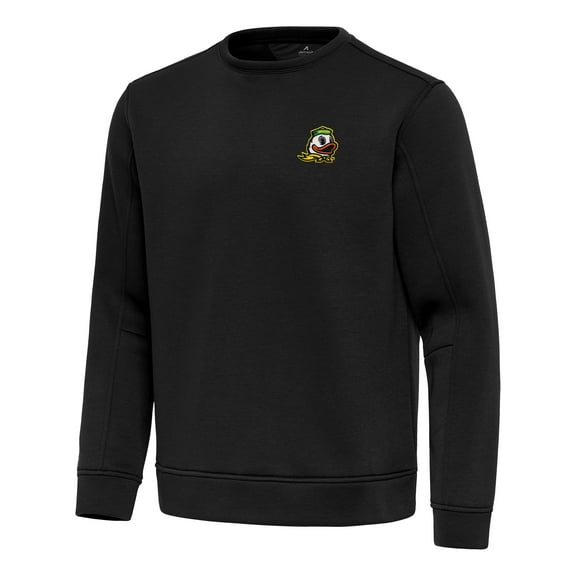 Men's Antigua Black Oregon Ducks Relevant Lightweight Pullover Sweatshirt
