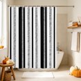thumbnail image 4 of Modern Simple Art Shower Curtain, Waterproof Shower Curtains for Bathroom, Black Gray Vertical Stripes Pattern Washable Fabric Bathtub Curtain Set Bath Decor with 12 Hooks Standard 72"x72", 4 of 8