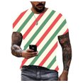 thumbnail image 1 of Mode Été Simple T-Shirt Rayé Imprimé 3d pour Hommes Décontracté Sport Premium Séchage Rapide Manches Courtes Col Rond Cool Ample, 1 of 5