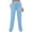 Light Blue, variant on Lixiuxyad Summer Beach Pants Women Wide Leg Pants Elastic Waist Fashion Solid Casual Sports Sweatpants Loose Pants With Pockets Blue