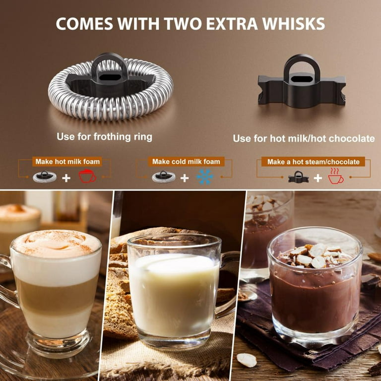 Milk Frother, Electric Milk Warmer with Touch Screen, Hot & Cold Foam Maker  with Buzzer, 4 IN 1 Automatic Stainless Steel Milk Steamer for Coffee and  Latte, Silver 