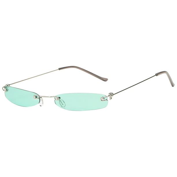 Mujer Hombre Vintage Transparente Pequeño Marco Gafas De Sol Retro Gafas Moda