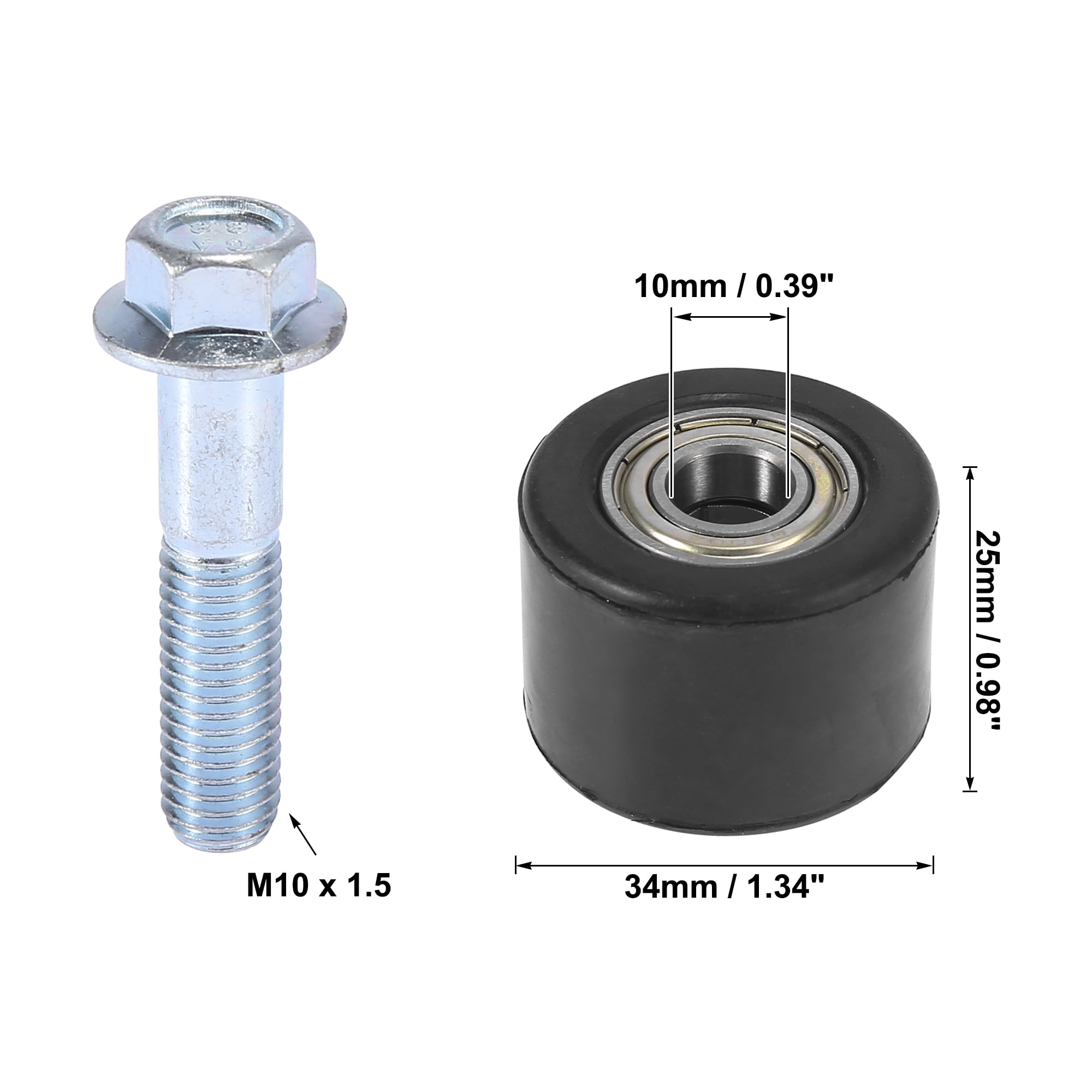 Unique Bargains 10mm Chain Pulley Roller Slider Wheel Guide for Motorcycle Bike ATVs