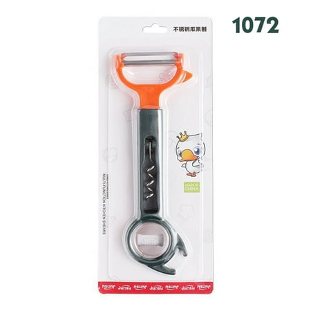

3 in 1 Fruit Vegetable Peeler Stainless Steel Multipurpose Bottle Opener pinshui