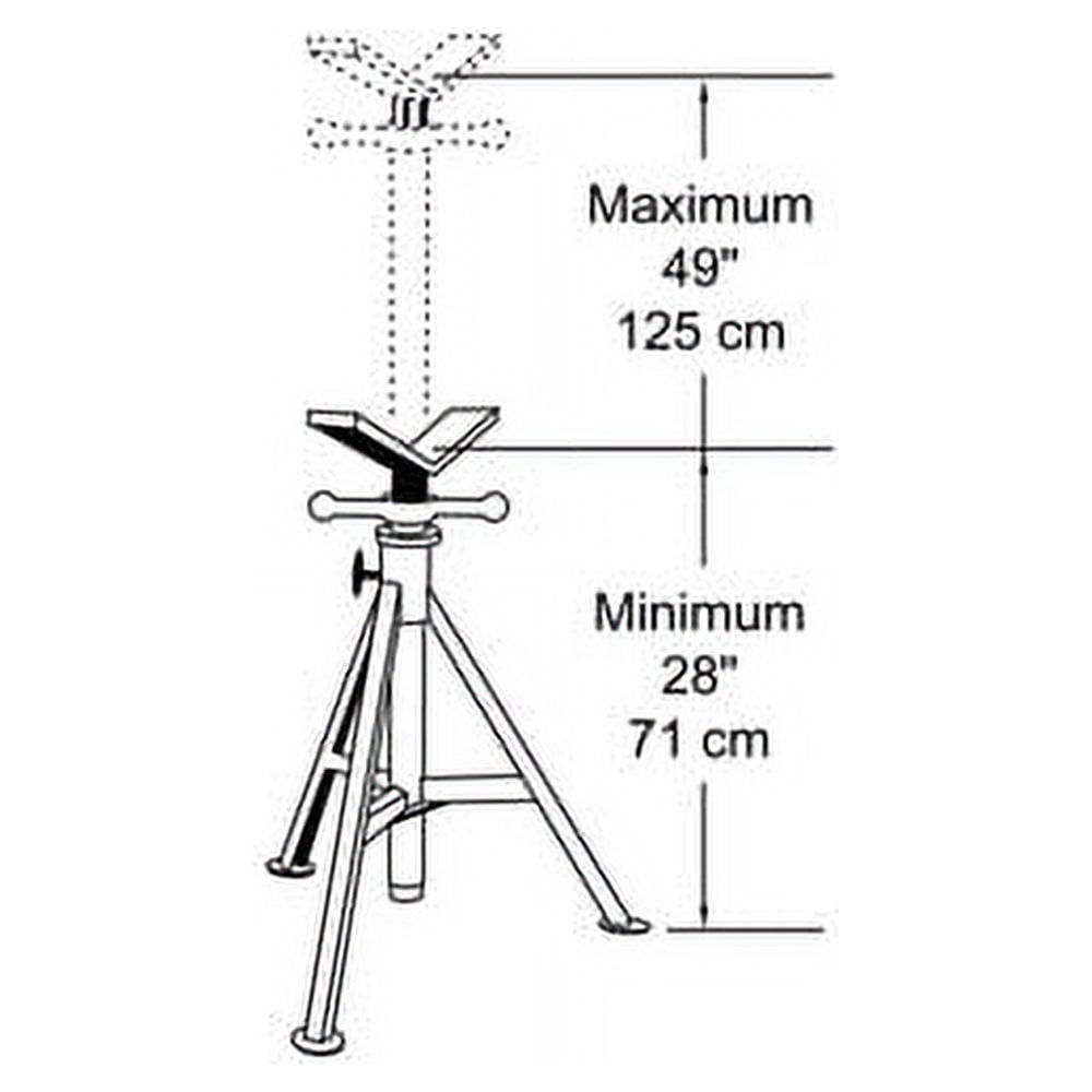 Sumner 781300 Fold-A-Jack - Hi Jack with Vee Head, 2500 lbs. Capacity