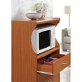 thumbnail image 5 of Pemberly Row Wood Microwave Kitchen Cart with Open Storage in Cherry, 5 of 5