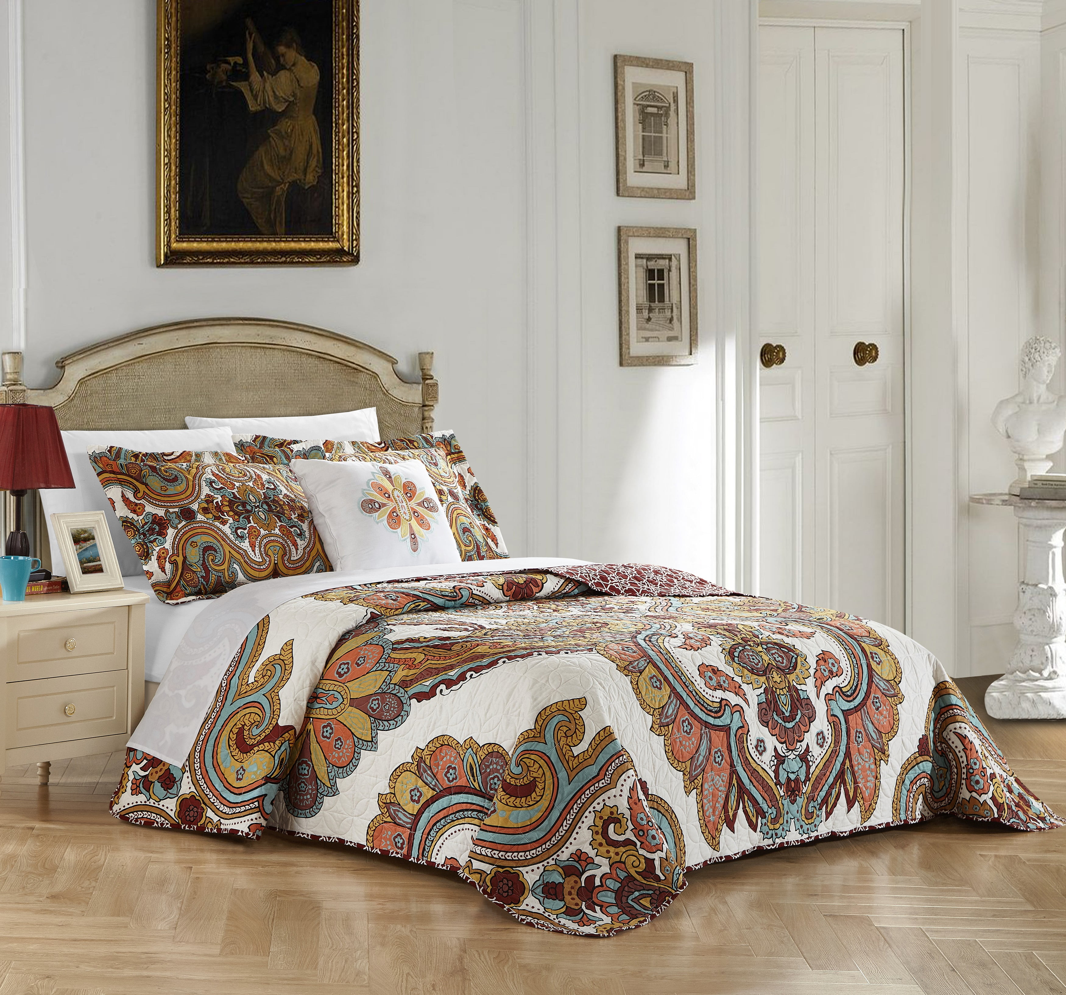 4 Piece Ogin 100 Cotton 200 Thread Count Extra Large Panel Framed