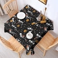 thumbnail image 2 of Black Halloween Dancing Skeletons Square Tablecloth,Waterproof Square Table Cover,Wipeable Spillproof Washable Table Cover for Home Kitchen Party Decor 60"x60"(152x152cm), 2 of 6