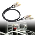 thumbnail image 4 of Game Console Audio Cable, 2RCA To 2RCA Cable Clear with Aluminum Alloy Connector for  Audio Devices Replacement for  360 Black, 4 of 7