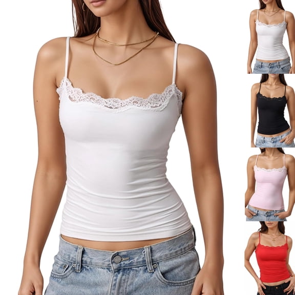 Womens Lace Y2k Camisole Tank Tops Adjustable Spaghetti Strap Square Neck Cute Shirts Trendy Summer Going Out Tops ,XL,Beige