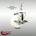 thumbnail image 2 of 3 Inch 316SS Nylon Wheel Swivel 3/8 Inch Threaded Stem Caster with Brake SCC, 2 of 2