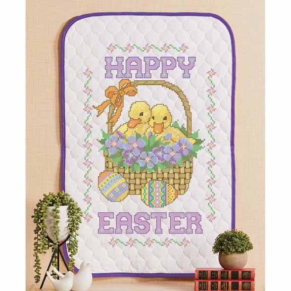 Herrschners® Easter Ducklings Wall Hanging Stamped Cross-Stitch Kit