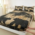 thumbnail image 3 of Feelyou Brown Bear Wildlife Bed Sheets for Adult, Wooden Ladge Cabin King Sheets, Jungle Mountain Sheet Set, Breathable Home Decor, 4pcs, 3 of 7