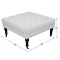 thumbnail image 4 of Spirit up Art 34" Wide Fabric Tufted Square Cocktail Ottoman in Dark Gray, 4 of 7