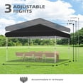 thumbnail image 4 of 10x10 pop-up canopy tent: portable rolling bag, 4 weight bags, 3 adjustable heights, outdoor quick abiertos - negra, 4 of 8