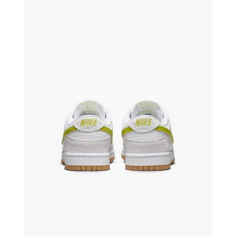 Nike Dunk Low Women's Shoes Color: White/Gum Yellow/Bright Cactus