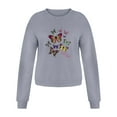 thumbnail image 5 of Bjutir Women T Shirts Fashion Casual Long Sleeve Butterfly Print Sweatshirts Tops Fall Winter Womens Clothes Grey, 5 of 7