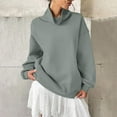 thumbnail image 4 of ClodeEU Womens Oversized Sweatshirts ,Long Sleeve Hoodies,Turtleneck Pullover , Tops Fall Fashion Outfits 2025 Clothes Gray,Womens Plus L, 4 of 6