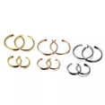 thumbnail image 4 of Silver/Gold/Rose Gold C Shape Big Hoop Earrings Stainless Steel Women's Jewelry, 4 of 8