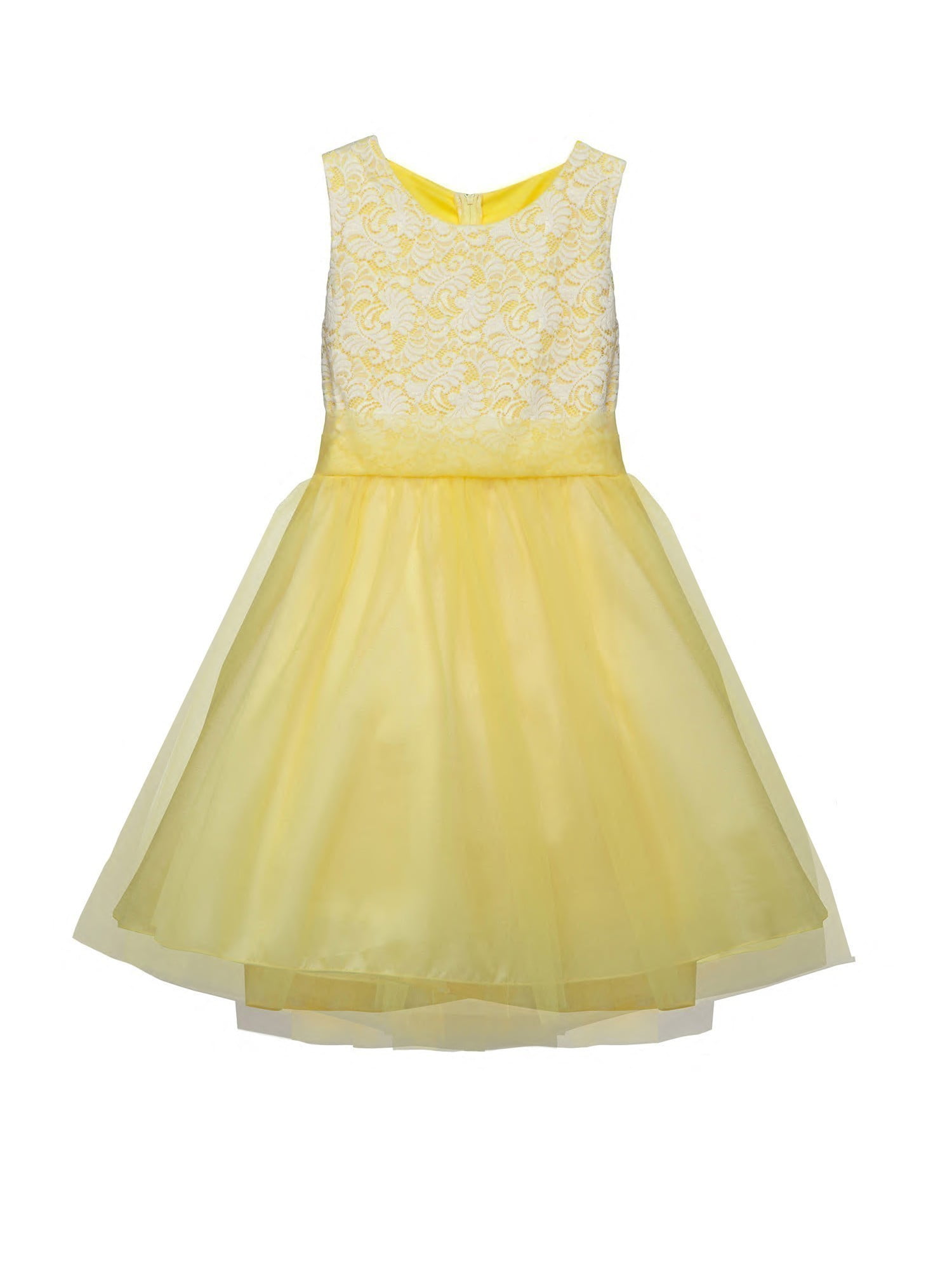 Kids Dream Girls Yellow Lace Plus Size Junior Bridesmaid Dress ...
