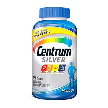 Centrum Silver Men Multivitamin/Multimineral Supplement Tablet, Vitamin D3, Age 50 and Older (250 ct.)