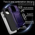 thumbnail image 3 of SaniMore for iPhone 12 Pro Max Stand Case, Slide Camera Cover 360 Degree Rotating Kickstand Magnetic Car Mount Hybird Tri-layer Rugged Shell Military-grade Shockproof Anti-drop Cover, Purple, 3 of 10
