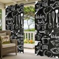thumbnail image 2 of Outdoor Waterproof Patio Curtain 95" Length-1 panel,Farmhouse Cooking Tools on Black Outside Privacy Curtains Blackout Grommet Drapes for Porch Pergola,Abstract Graffiti Art, 2 of 8