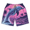thumbnail image 3 of Uemuo Hawaiian Beach Dolphin Pattern Men's Swim Trunks Hawaiian Beach Bathing Suit Swimsuits Beach Quick-Dry Shorts with Pockets-X-Large, 3 of 9