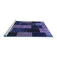 thumbnail image 2 of Ahgly Company Machine Washable Indoor Square Patchwork Blue Transitional Area Rugs, 8' Square, 2 of 4