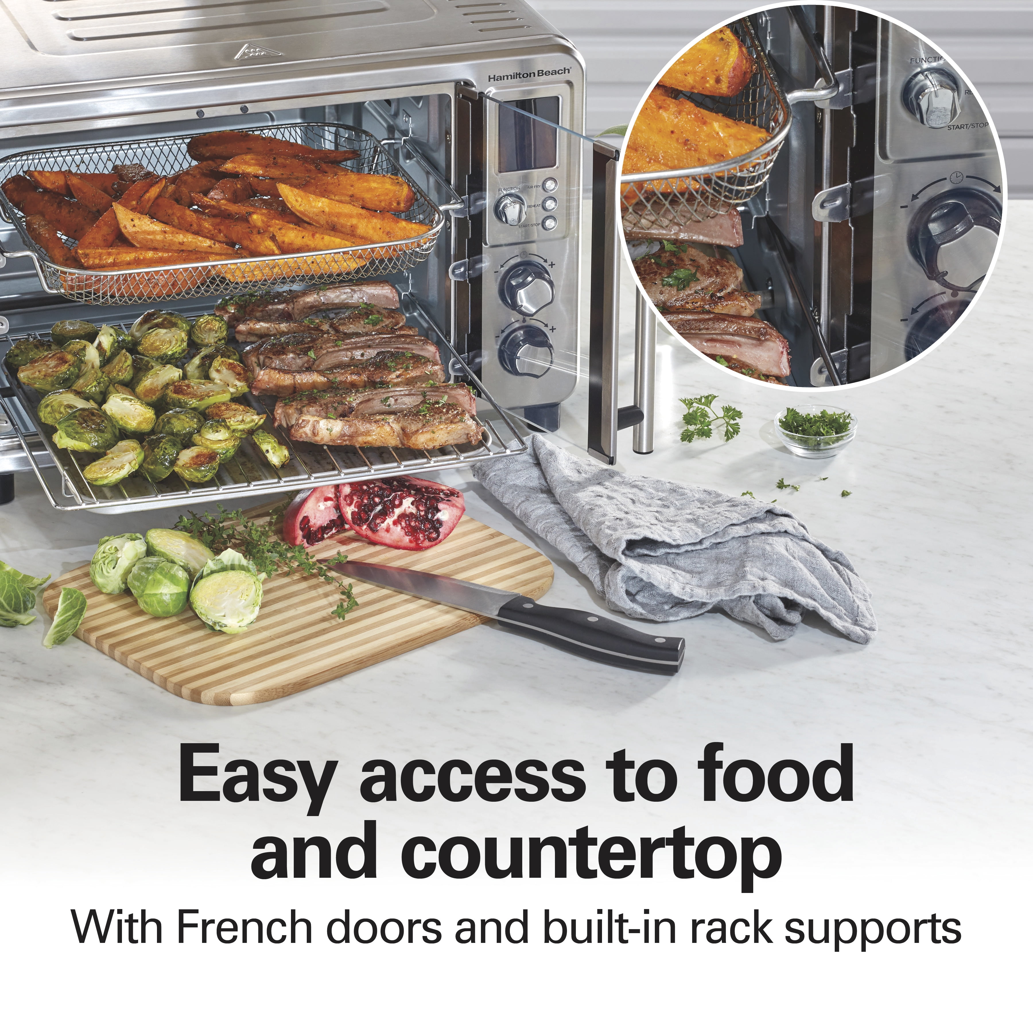 Hamilton Beach Sure-Crisp® 6-in-1 XL Digital Air Fryer Oven with French Doors, 6-Slice Capacity, 31191J