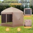 thumbnail image 5 of Brown Pop Up Canopy Tent 8 Person Instant 12 x 12 ft Outdoor Mesh Screen Camping Gazebo Portable Shelter with Portable Carry Bag for Outdoor Camping, Beach, Picnic, Lawn and Backyard, 5 of 5